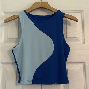 SHEIN Vibrant Blue Ribbed Top